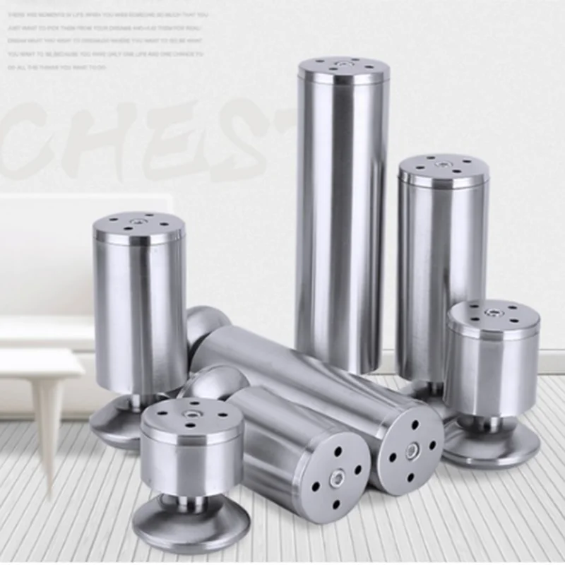 4Pcs Adjustable Stainless Steel Sofa Legs Replacement Furniture Feets Chair Table Desk Cabinet Leg , 6/8/10/12/15/20cm