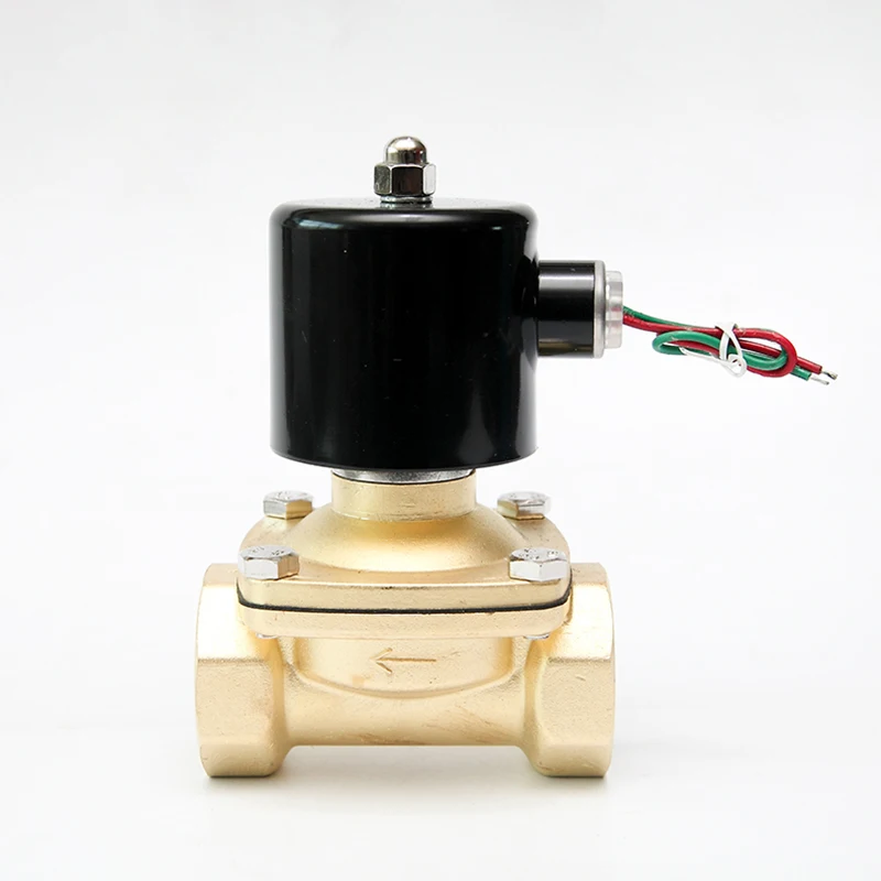 DN40 Brass Electric Solenoid Valve DC12V DC24V AC220V 110V Normally Closed Solenoid Valve For Water Oil Air