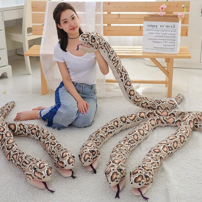 1pc 155cm Simulation Plush Toys Stuffed Giant Snake Animal Toy Soft Dolls Bithday Christmas party Gifts baby Funny Hand Puppet