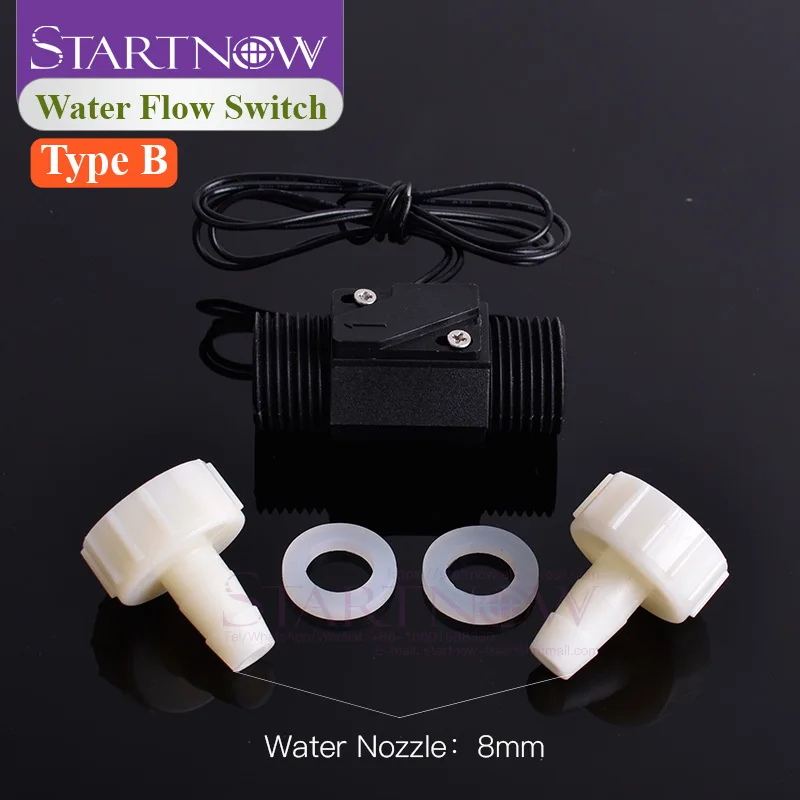 Startnow 6/8/10mm Nozzle Water Flow Sensor Switch Meter G1/2\