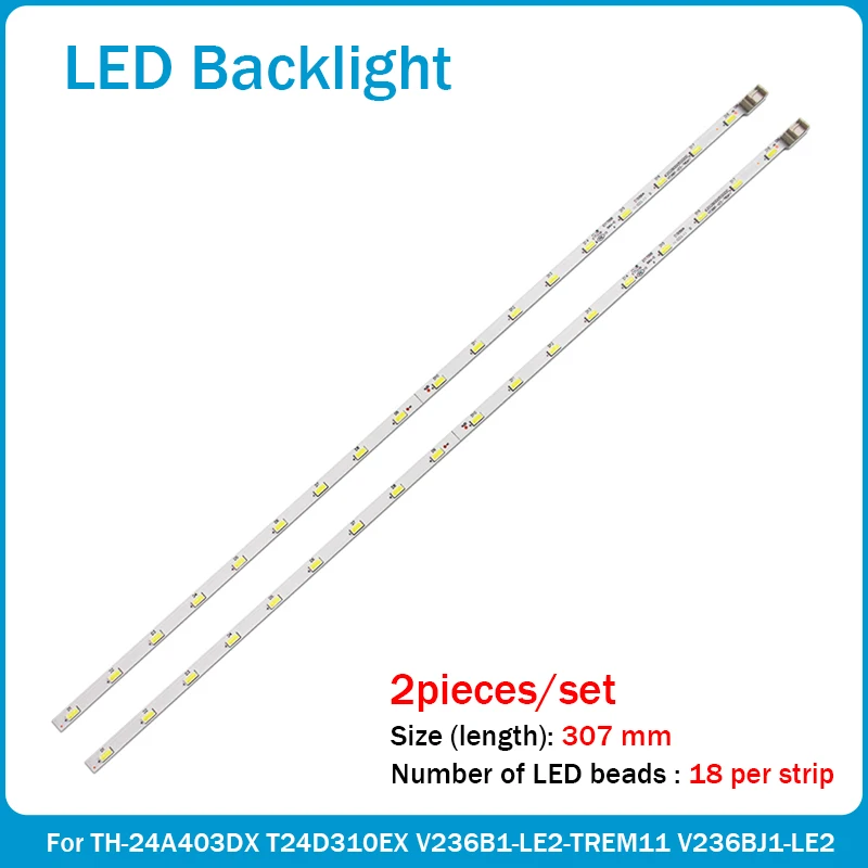 

New 10pcs/Set LED Backlight Strip 18 Lamp for LG INNOTEK 23.6 Inch 24MT45D 22MA31D V236B1-LE2-TREM11 V236BJ1-LE2 307mm