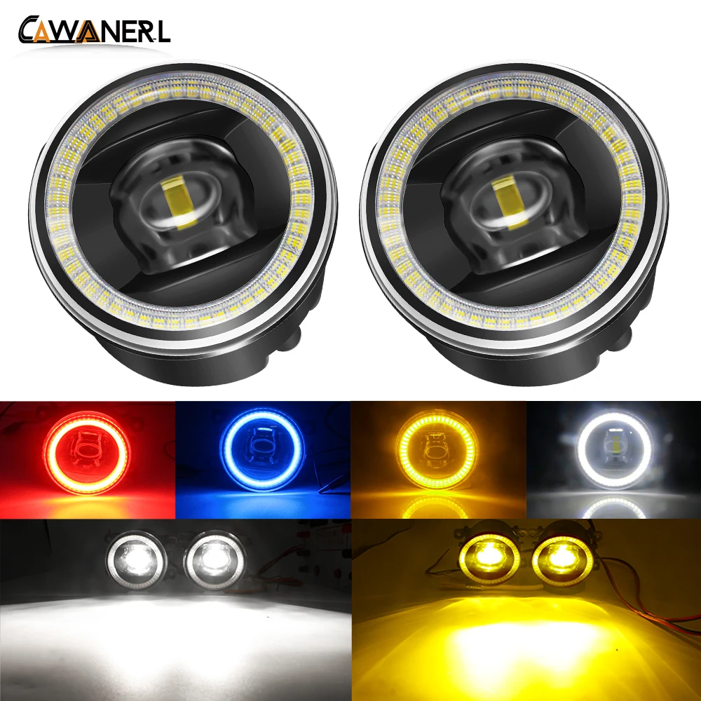 2 X Car Fog Light LED Angel Eye DRL Daytime Running Lamp 30W 12V For Nissan X-Trail Versa Tiida NV200 Lafesta Murano Vampira