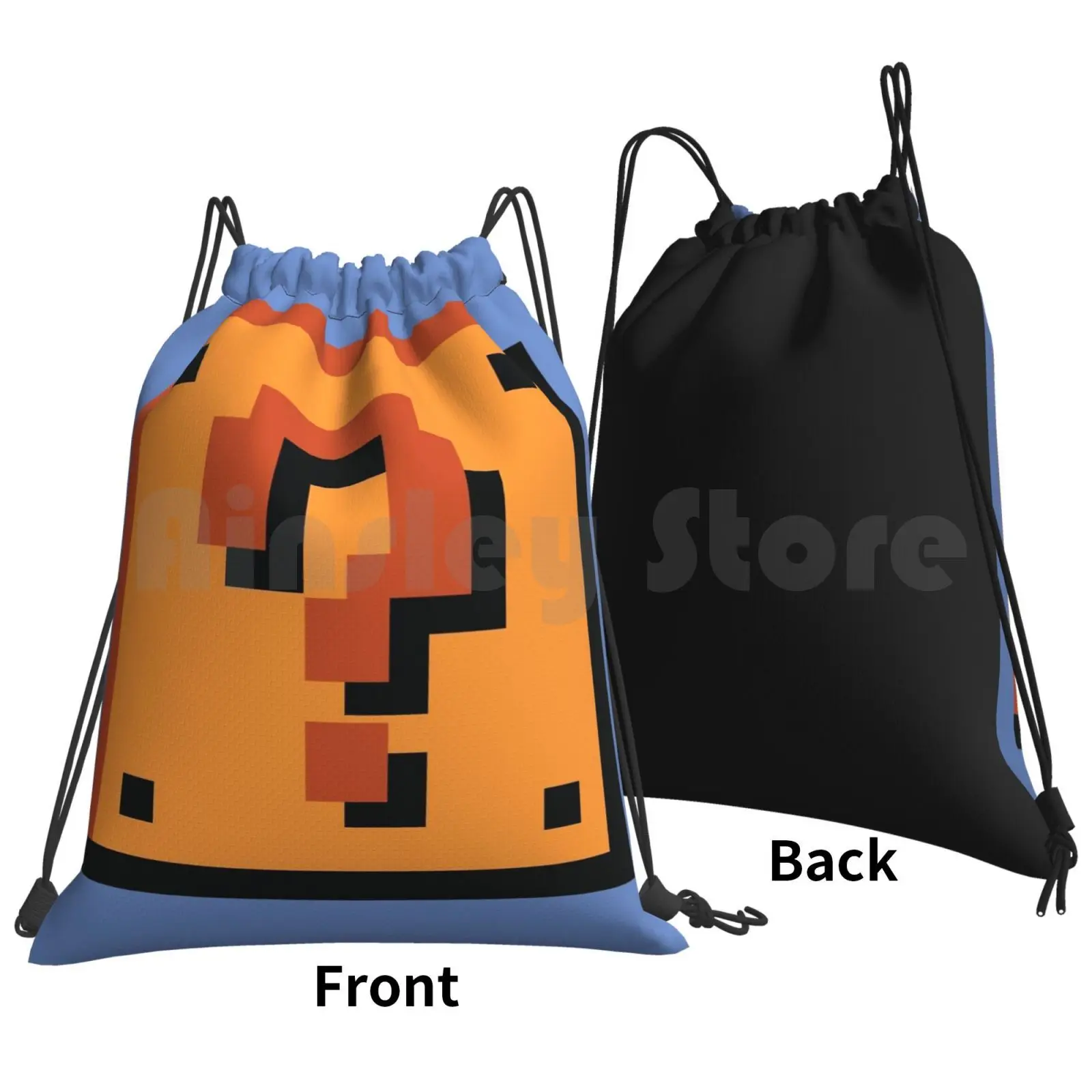 Question Box Retro Backpack Drawstring Bag Riding Climbing Gym Bag Super Game Games Gaming Gamer Nerd Cute Retro