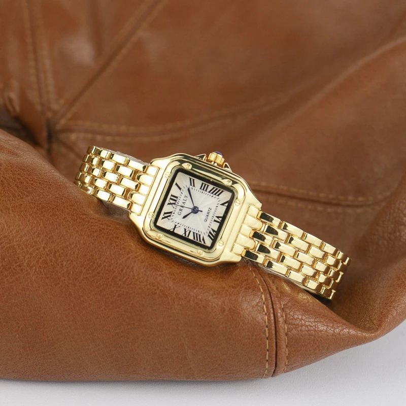 Montre-bracelet à quartz carrée pour femme, montres pour femme, bracelet en acier simple, argent classique, marque de luxe, mode