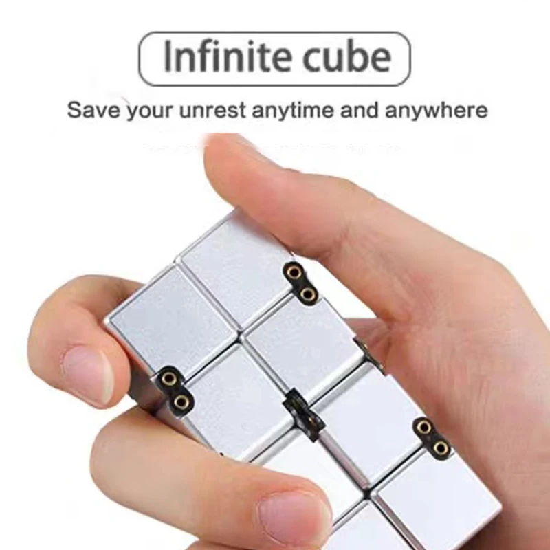 Metal Cube Anti Stress Fidget Toys Easy Play Hand Spinner Office Flip Cubic Stress Reliever Toys  For Kid Adults Autism Gift