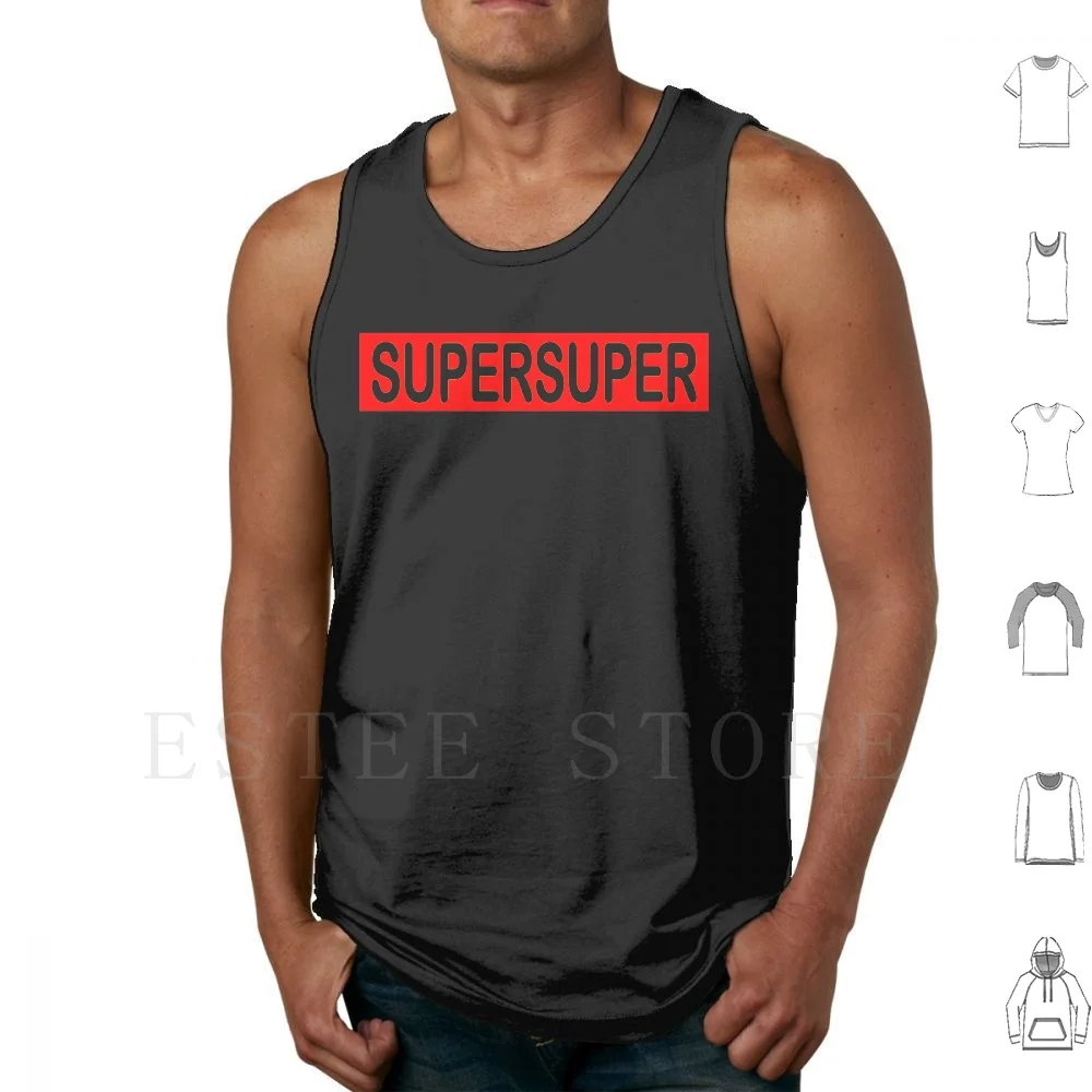 Supersuper : Classic T Shirt Tank Tops Vest Cotton Super Hero Anime Cool Funny Bravery Courage Sports Superhero Fun Red Strong