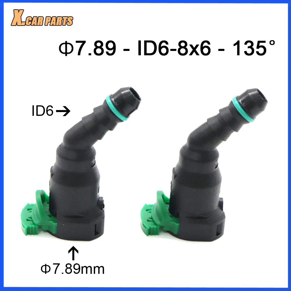 fuel pipe female connector 7.89mm ID6 8x6 135 degree auto fuel line quick connector for CAR 2pcs High Quality