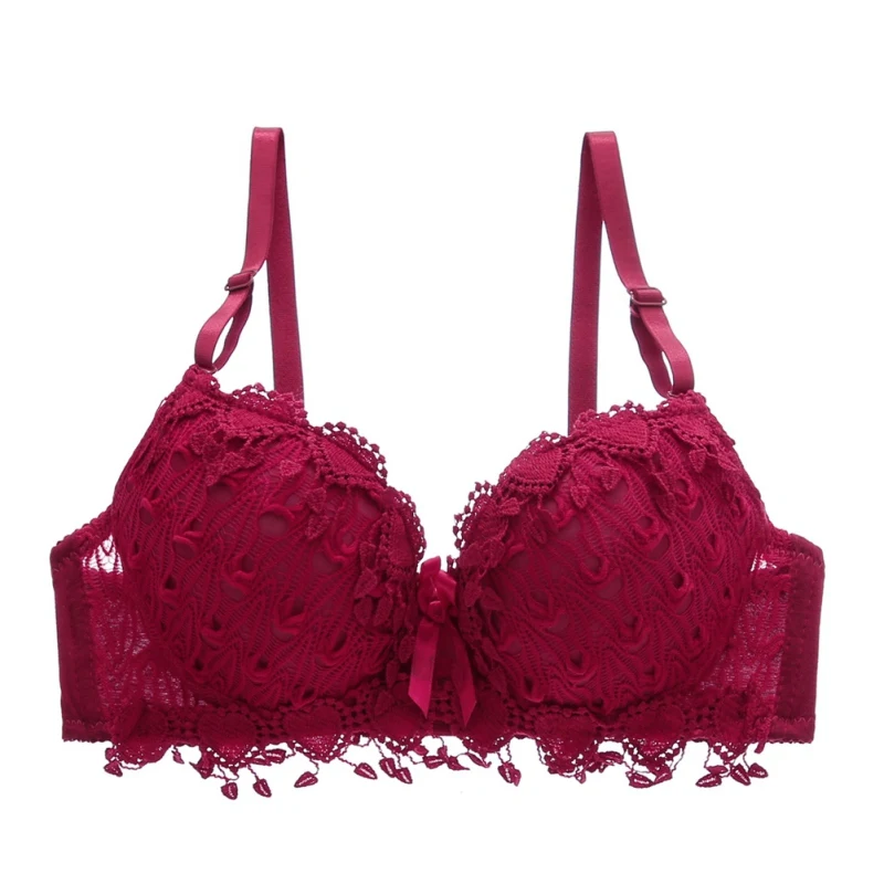

sexy Women push up lace bra brand embroidery tassel Lingerie brassiere