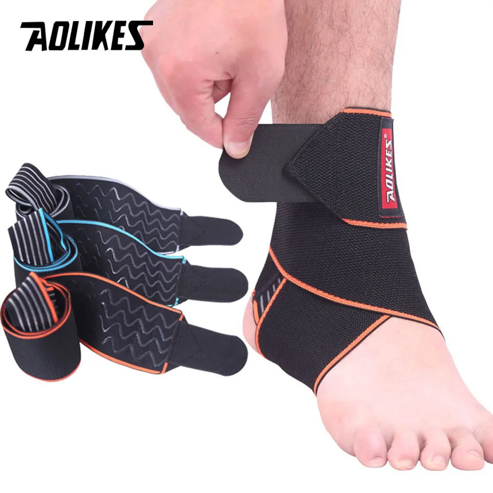 AOLIKES 1PC Silicone bandage Ankle Support Strap Basketball Football Professional Adjustable Ankle Sleeve Protection Ankle Brace