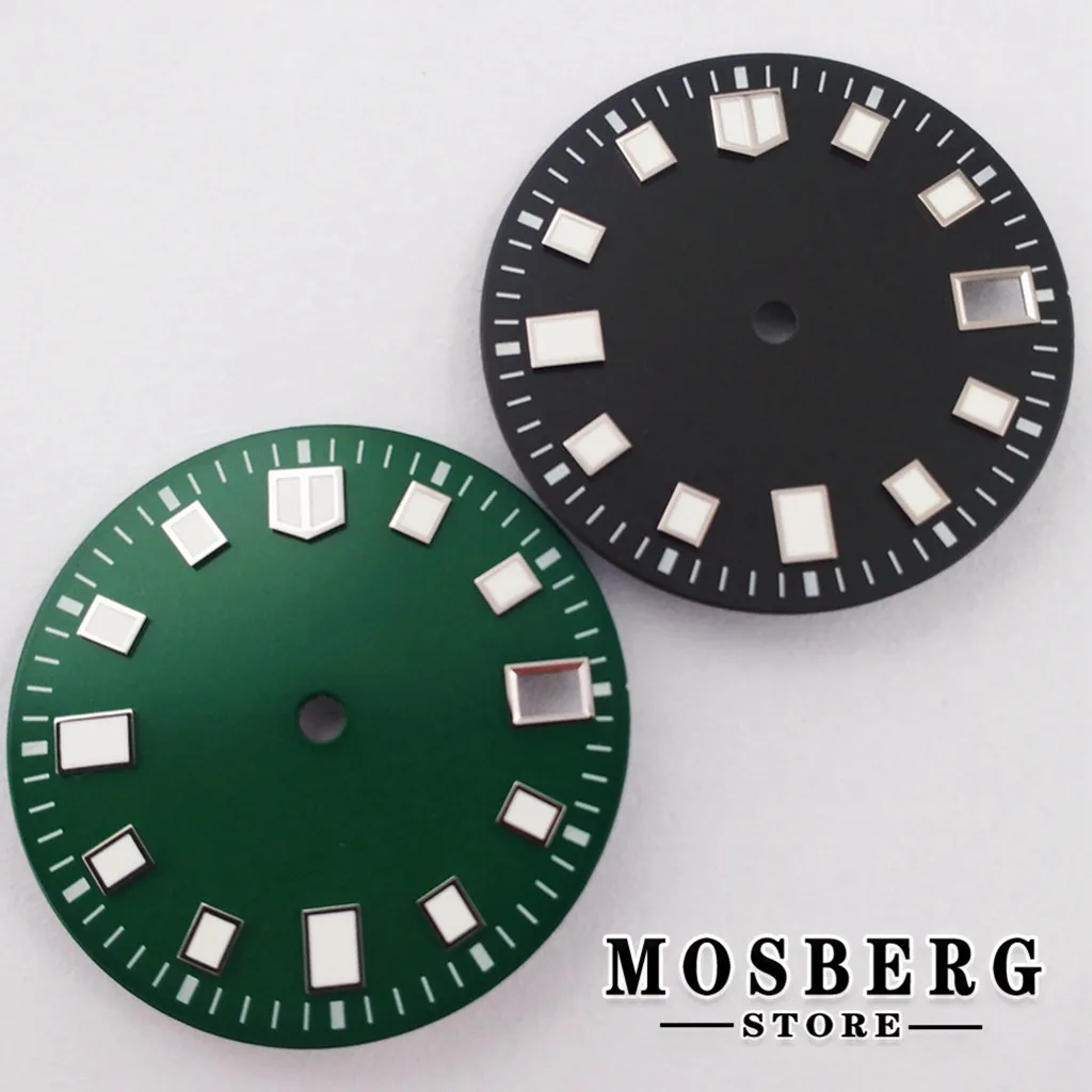 28.5mm Sterile Luminous Accessories Suitable For 3.8 o'clock Watch Dial With Date Window For NH35 NH35A NH36 NH36A Movement