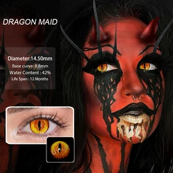 UYAAI 1 Pair Colorcon sharingan itachi Contact Lens Transparent Fancy Vision Dragon Fresh Halloween Cos Eye Pink Lenses