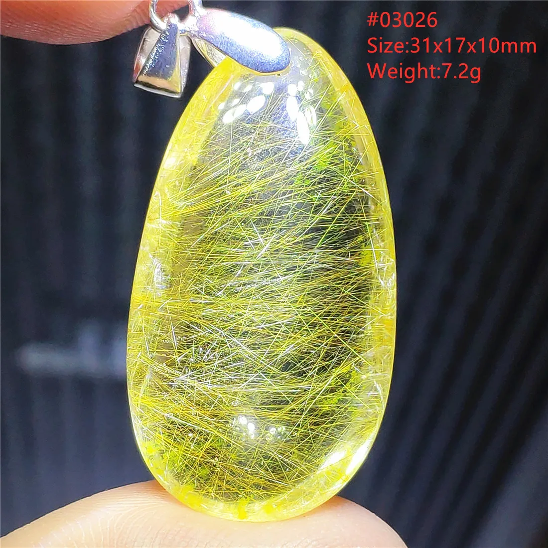 Genuine Natural Gold Rutilated Quartz Water Drop Pendant Gemstone Brazil Necklace Waelthy Stone Women Men Jewelry Brazil AAAAAA