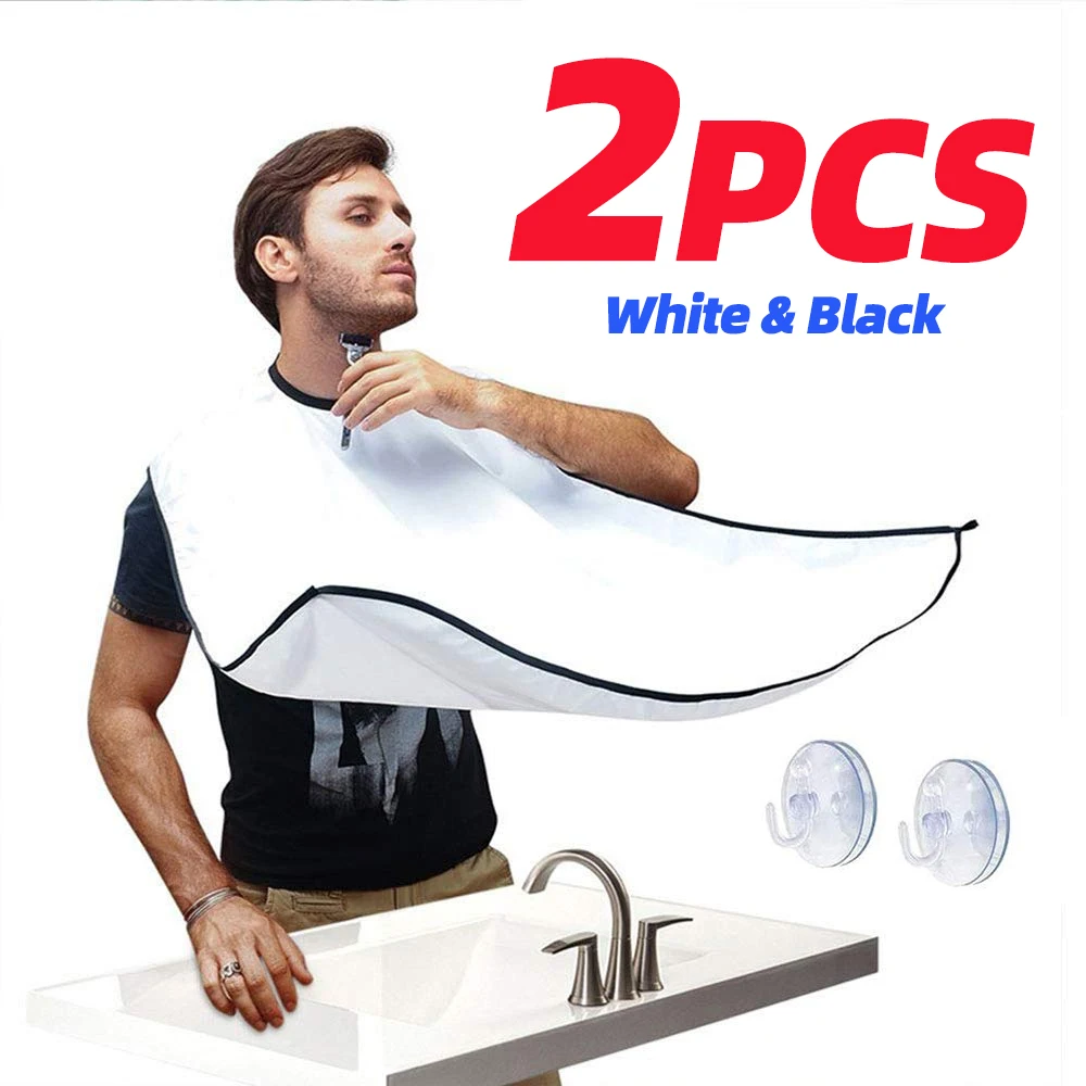 

2pcs Beard Catcher Men's Grooming Cape For Shaping And Trimming One Size Fits All - Static And Stick Free Fabric Beard apron