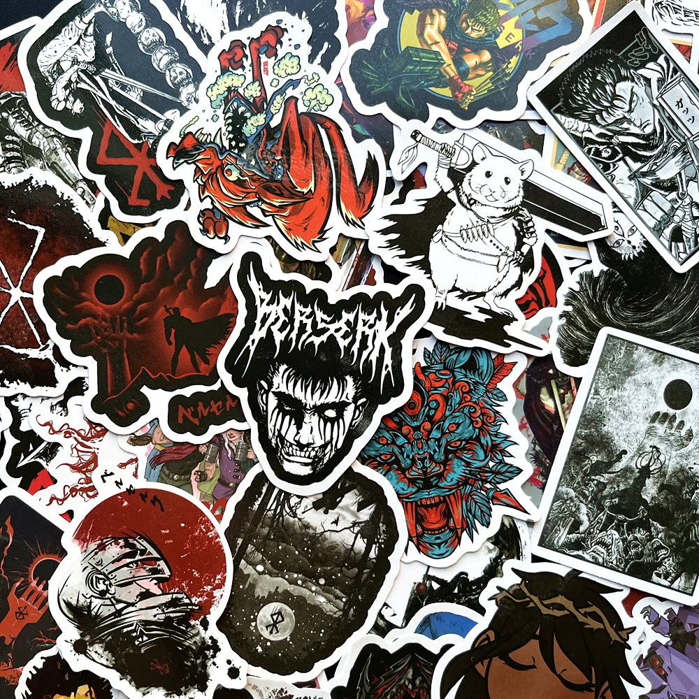 50Pcs/set Cartoon Classic Anime Berserk Graffiti Mix Stickers For Diy Phone Skateboard Luggage Helmet Laptop Kids Toys Case