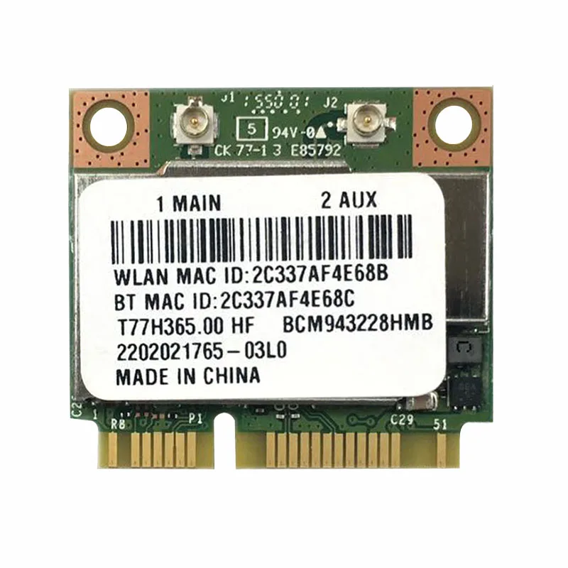 Broadcom BCM943228HMB  Foxconn T77H365.00 HF 300M 802.11 a/b/g/n + Bluetooth 4.0 for asus acer sony