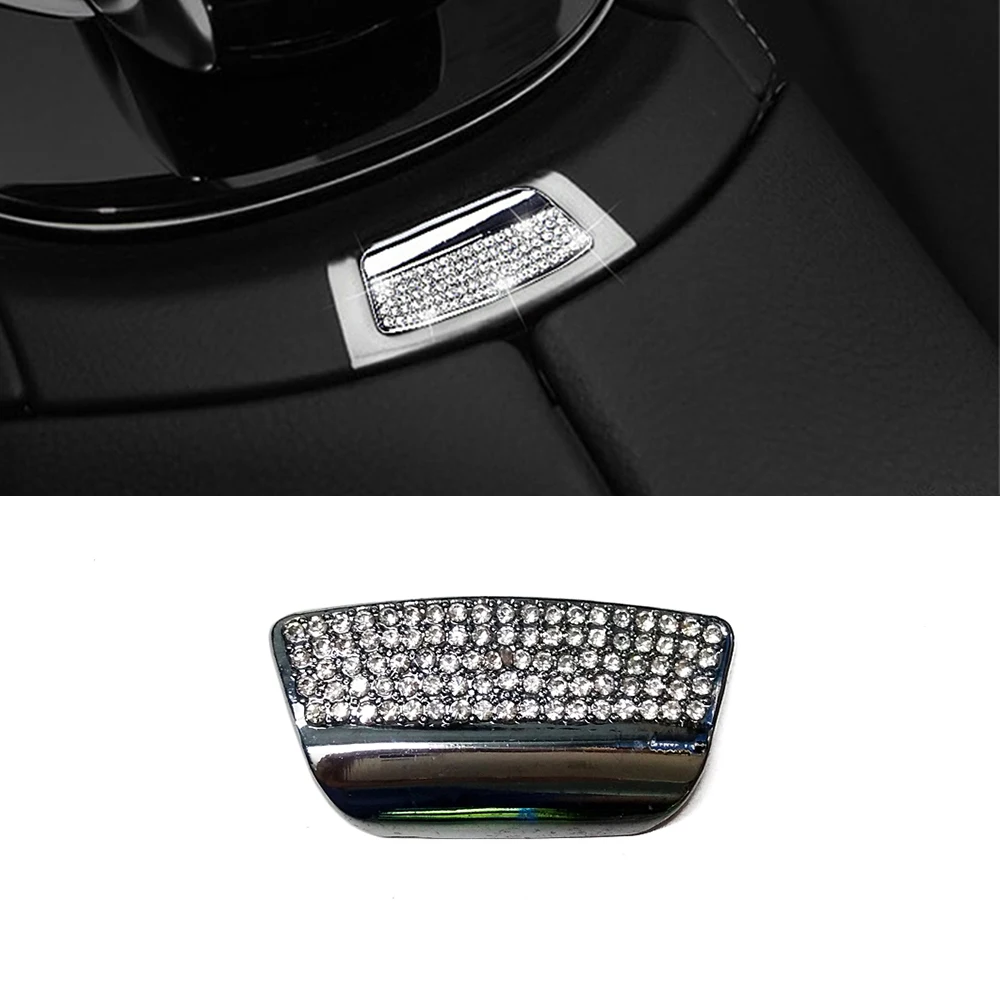 For Mercedes Benz E Class W213 2016-2019 Center Console Armrest Storage Box Switch Button Cover Trim Crystal Diamond Decal