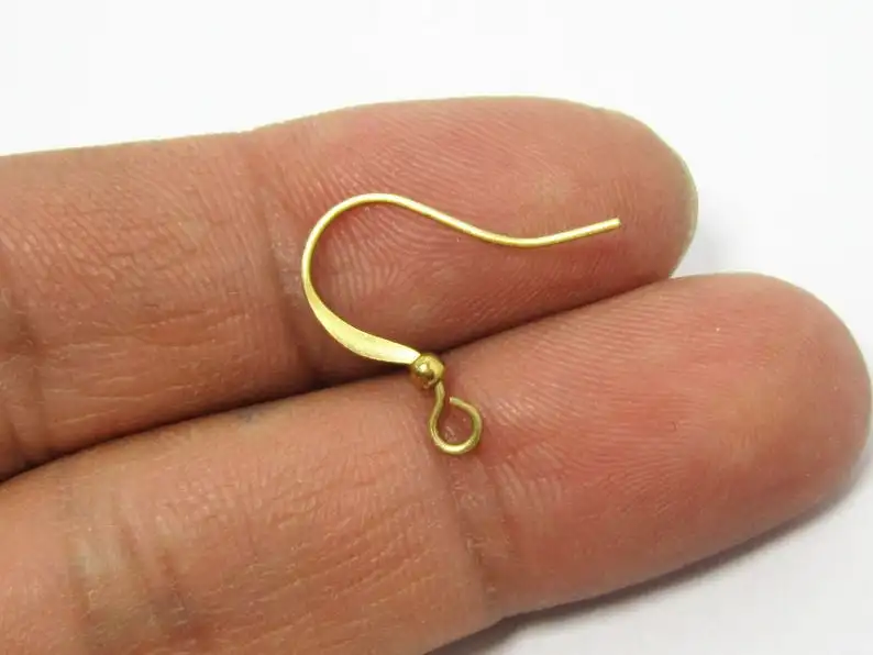 100pcs Earring wires, Tiny Ball Ear Hooks, 17.5mm, Brass Findings, Jewelry Making R248