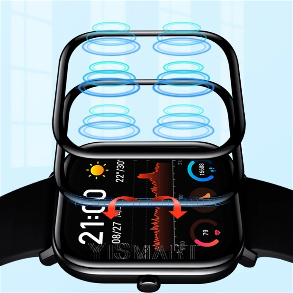Penutup Film Serat Lembut 3D untuk Amazfit GTR 3 Pro GTR3 GTS 3 Film Pelindung untuk GTS3 GTS2 Casing Pelindung Layar Mini
