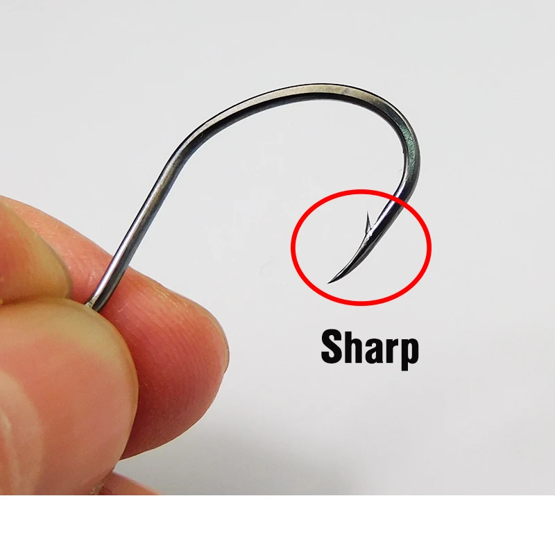 ESFISHING Fishing Hook High Carbon Steel Hooks 20PCS 1/0 2/0 3/0 4/0 High Strength Single Eye Hooks For Soft Lure