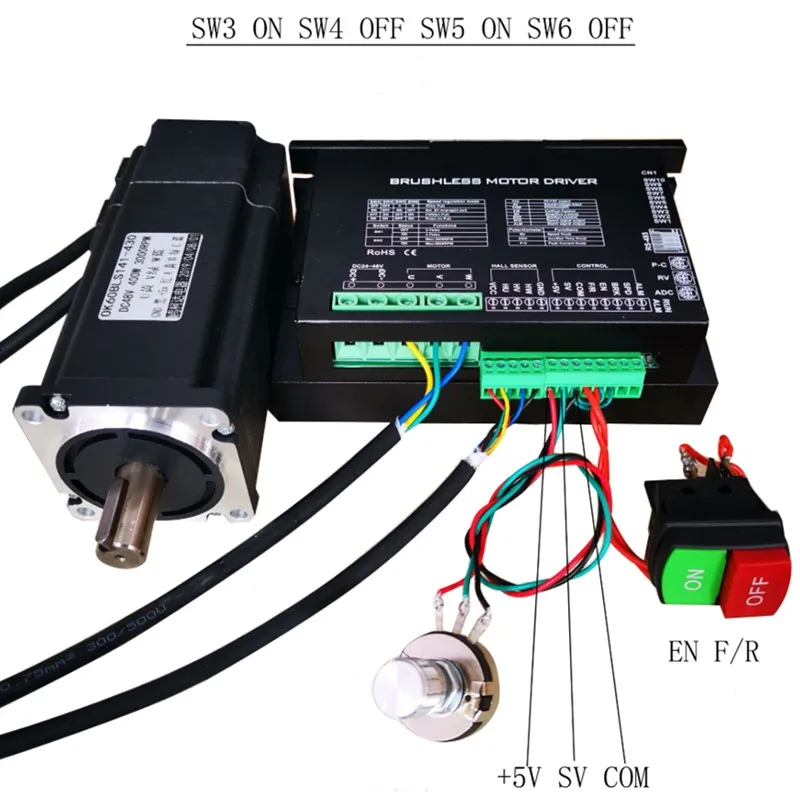 NEMA 24 Brushless DC motor with driver 48V 400W 3000rpm