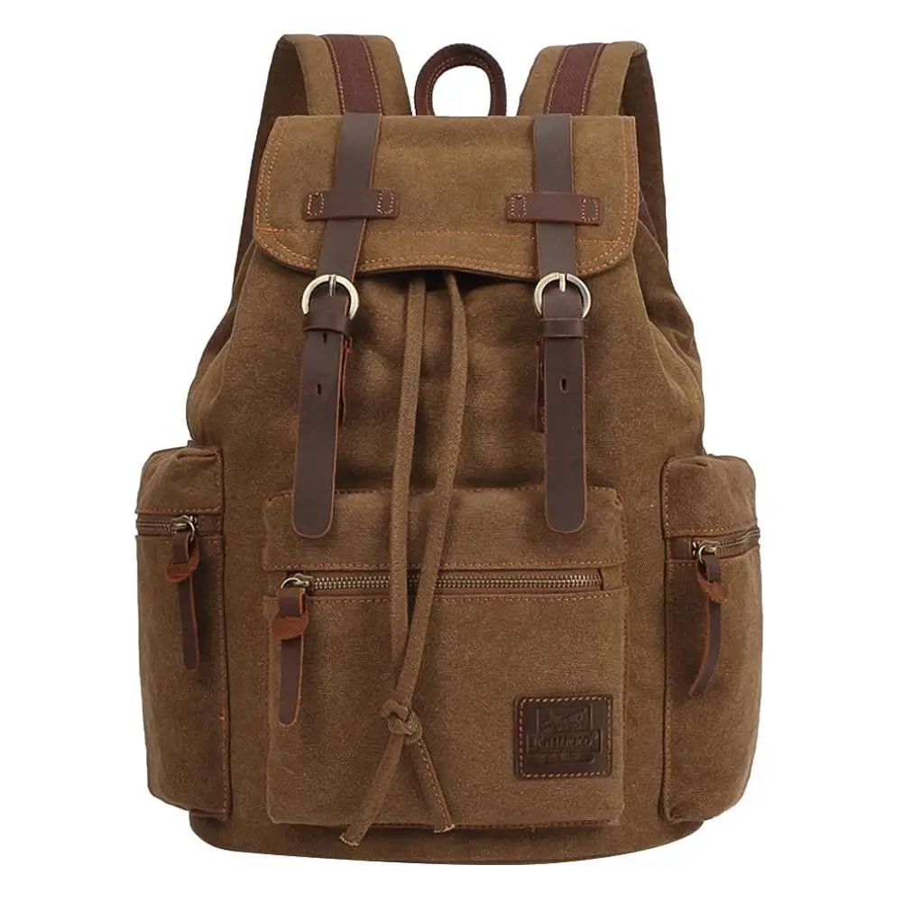 Mochilas de lona vintage para hombres y mujeres, bolsos de viaje para estudiantes, Mochila informal para senderismo, viaje, Camping