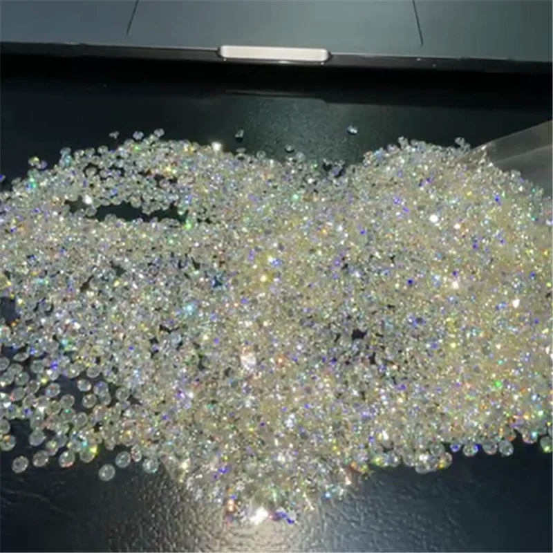 0.6mm to 2mm IJ yellowish very shinning like dia mond white color round shape star cut  cubic zirconia  cz loose  stone