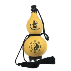 Natural Dried Gourd Wu Lou Hulu Water Bottle with Lid Hollow Calabash Chinese Pumpkin Drinks Holder Ornament Décor Table Decor