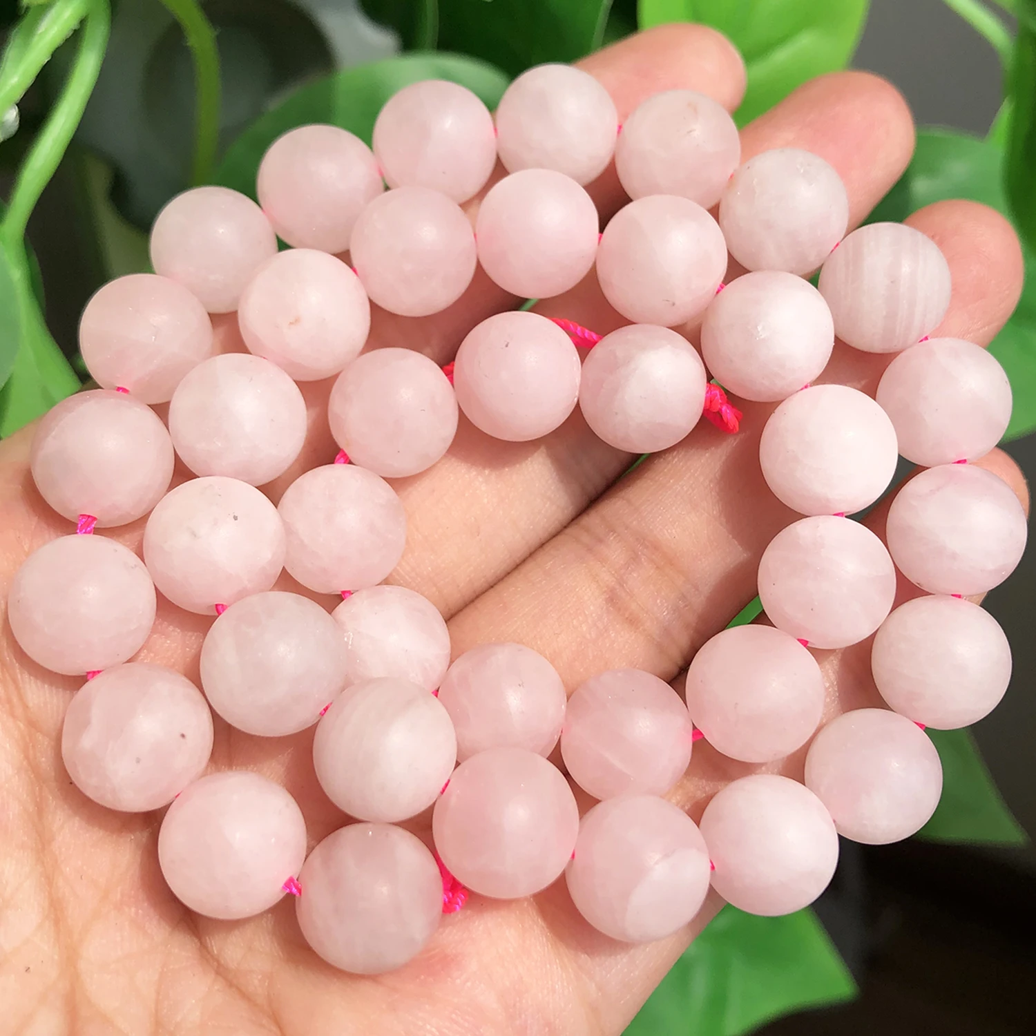 Natural Matte Pink Quartz Stone Dull Polished Loose Round Beads for Jewelry DIY Bracelet Earrings Accessories 15\'\' 4 6 8 10mm