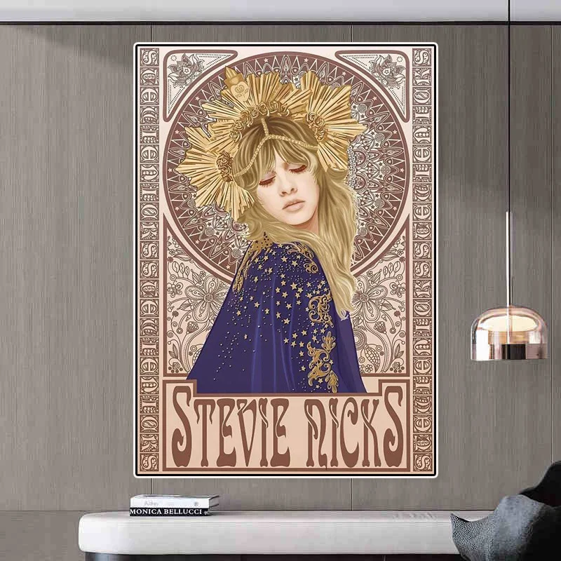 Nordic Stevie Nicks Character Art Canvas Painting Posters Female Singer Posters Retro Wall Picture Room Home Decoration No Frame