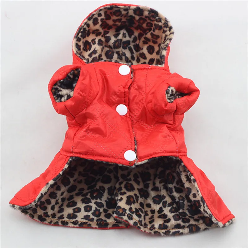 Pet Dog Clothes Winter Leopard Pattern Tutu Coats Jackets for Small Large Dogs Cat Clothing Warm Striped Winter Costume