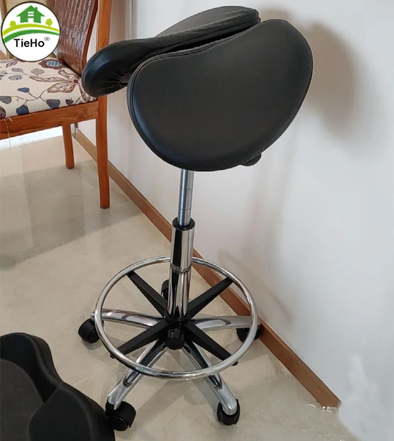 Ergonomic Saddle Chair with Swivel Tilting Seat, Orthopedic Chair, Posture Stool, Barber Chair, Dental Salon Stool, Forward Lean