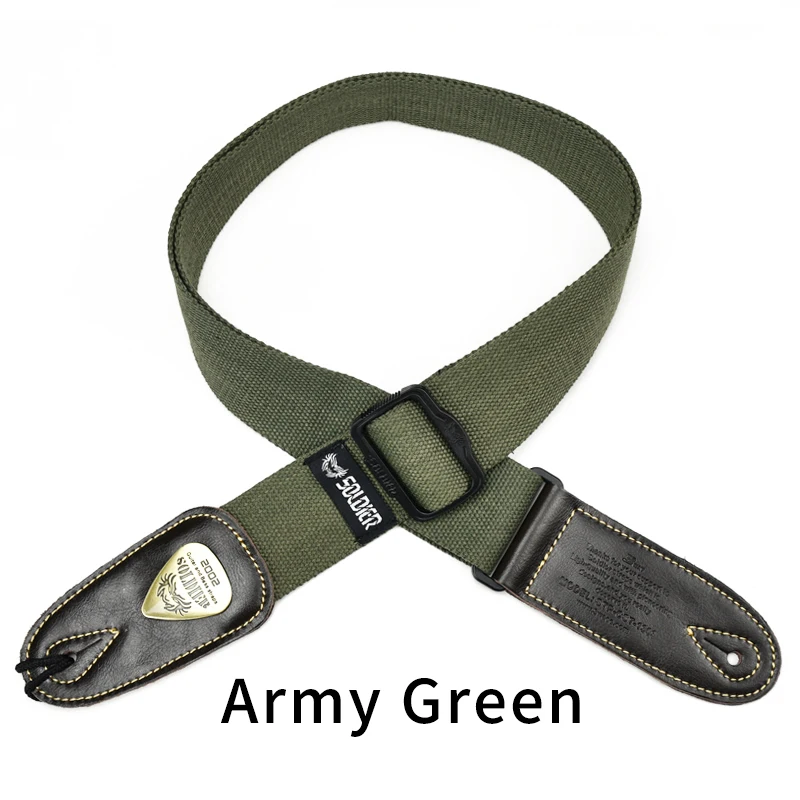 Soldier   Standard cotton strap, acoustic guitar, electric guitar, bass universal guitar strap. Available in multiple colors。