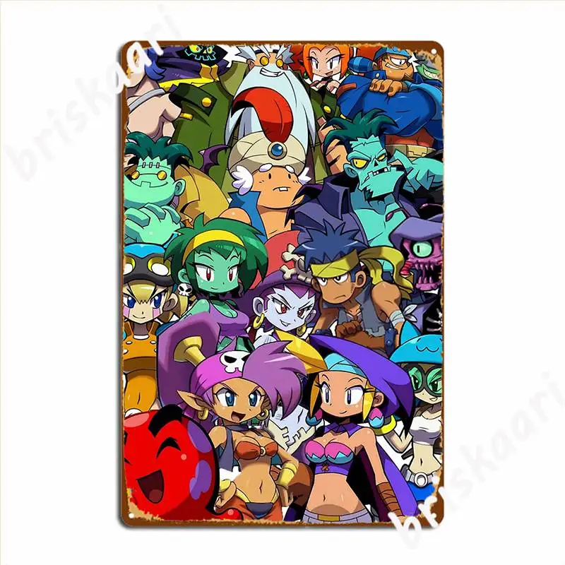 Shantae Character Montage Metal Sign Wall Pub Retro Kitchen Wall Decor Tin Sign Poster