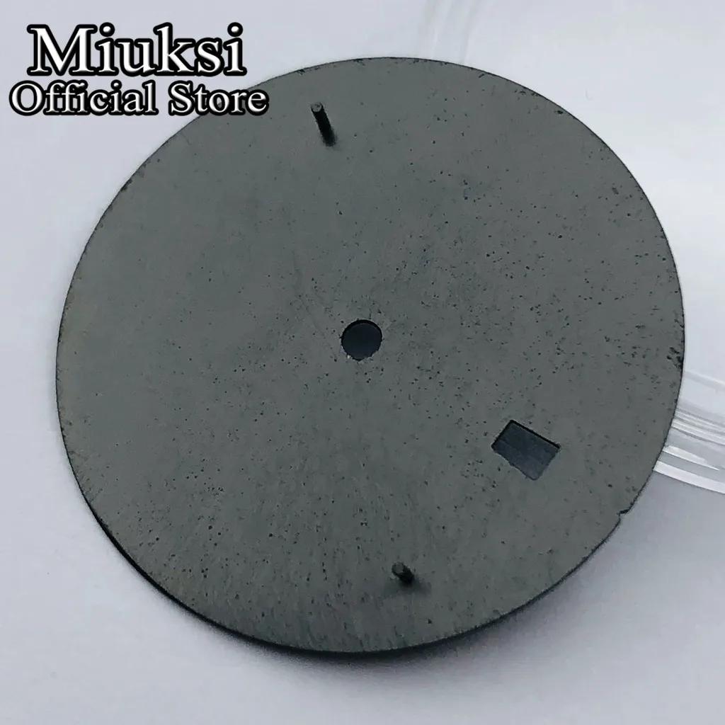 Miuksi 33.2mm black blue green silver watch dial luminous dial fit NH35 movement