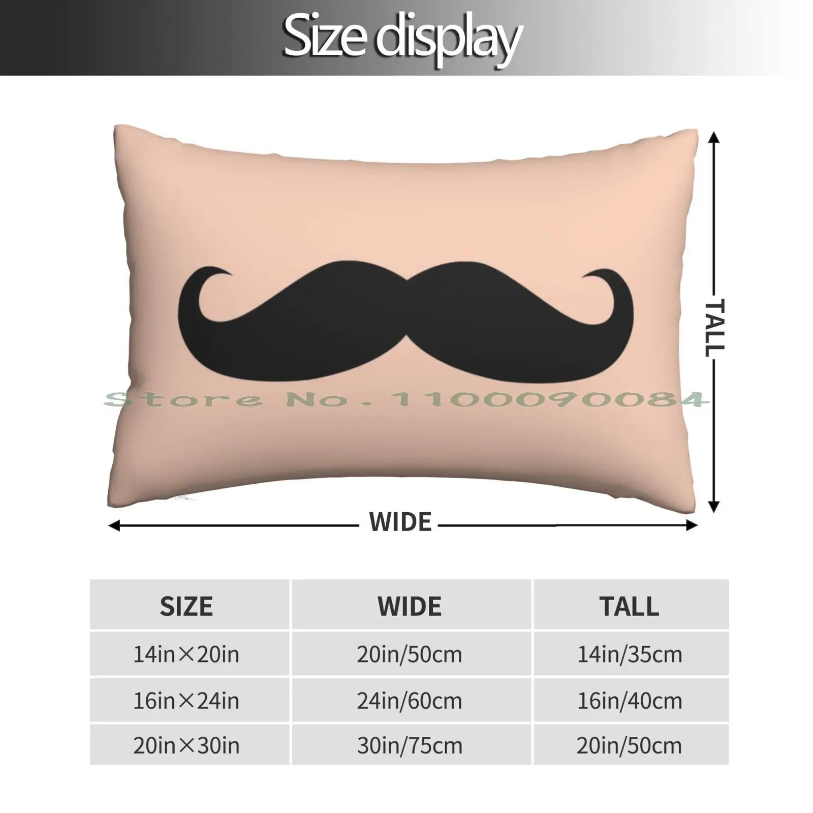 Funny Mustache Pillow Case 20x30 50*75 Sofa Bedroom Long Rectangle Pillowcover Home Outdoor Cushion Decor