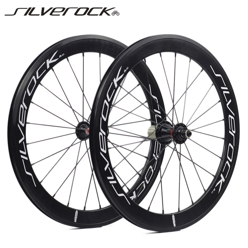 

SILVEROCK Alloy Wheels Novatec hub 20In 406 451, 1 1/8 V Brake Rim Brakes for AIRA Fnhon Folding Bike Minivelo Wheelset C Brake