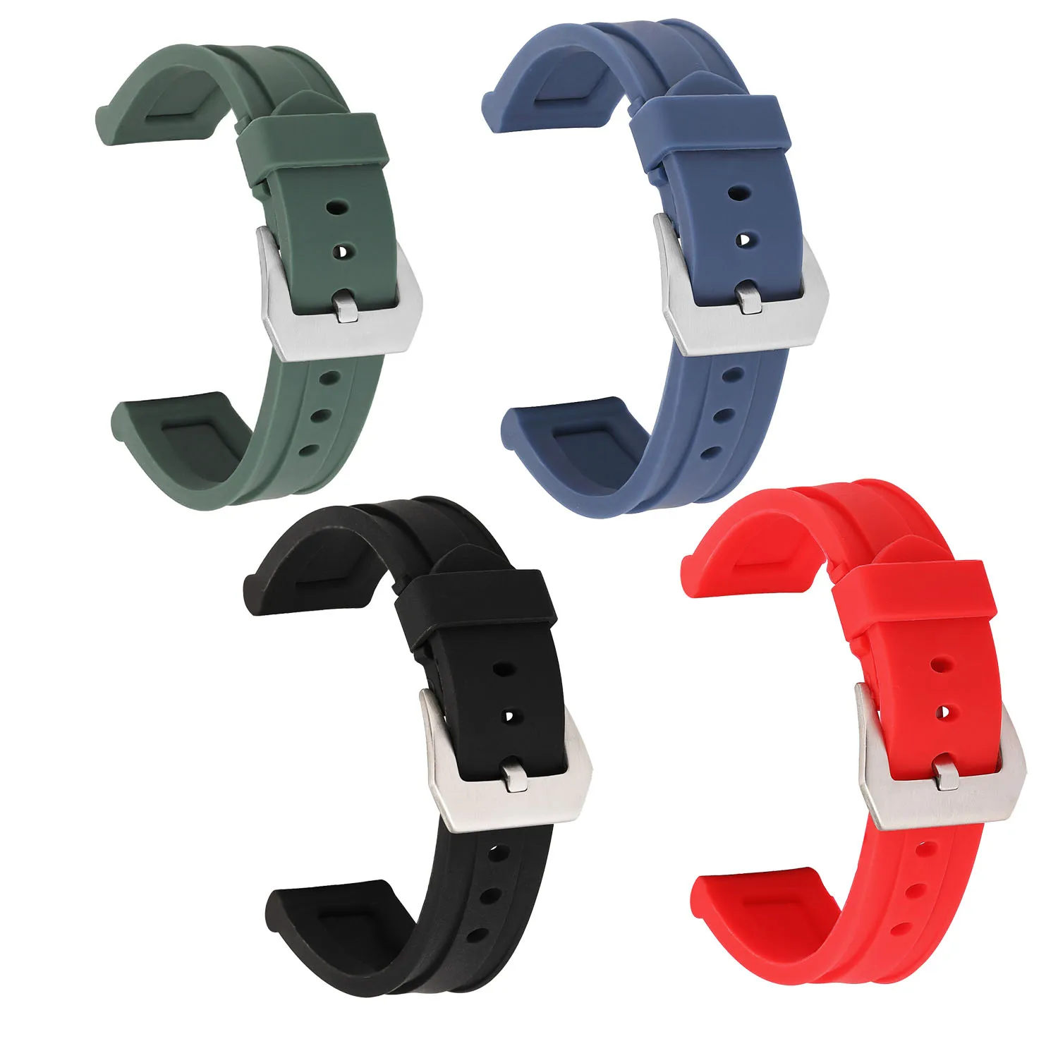 22mm 24mm 26mm Black Blue Red Green Silicone Watchband Replacement Rubber Band For Panerai Strap Wristband