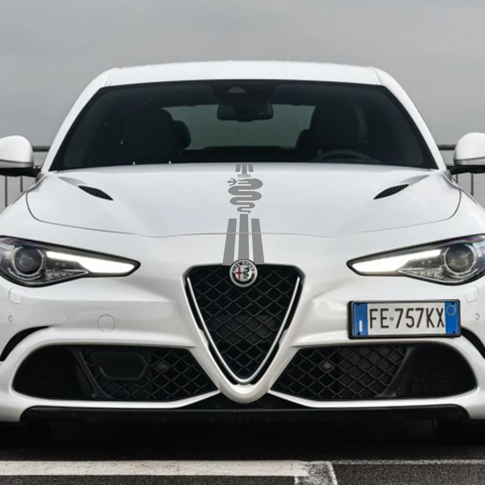 Hood Cover Car Stickers For Alfa Romeo 159 Giulietta Giulia 147 156 Mito Stelvio GT Sportiva Vinyl Film Decals Auto Accessories