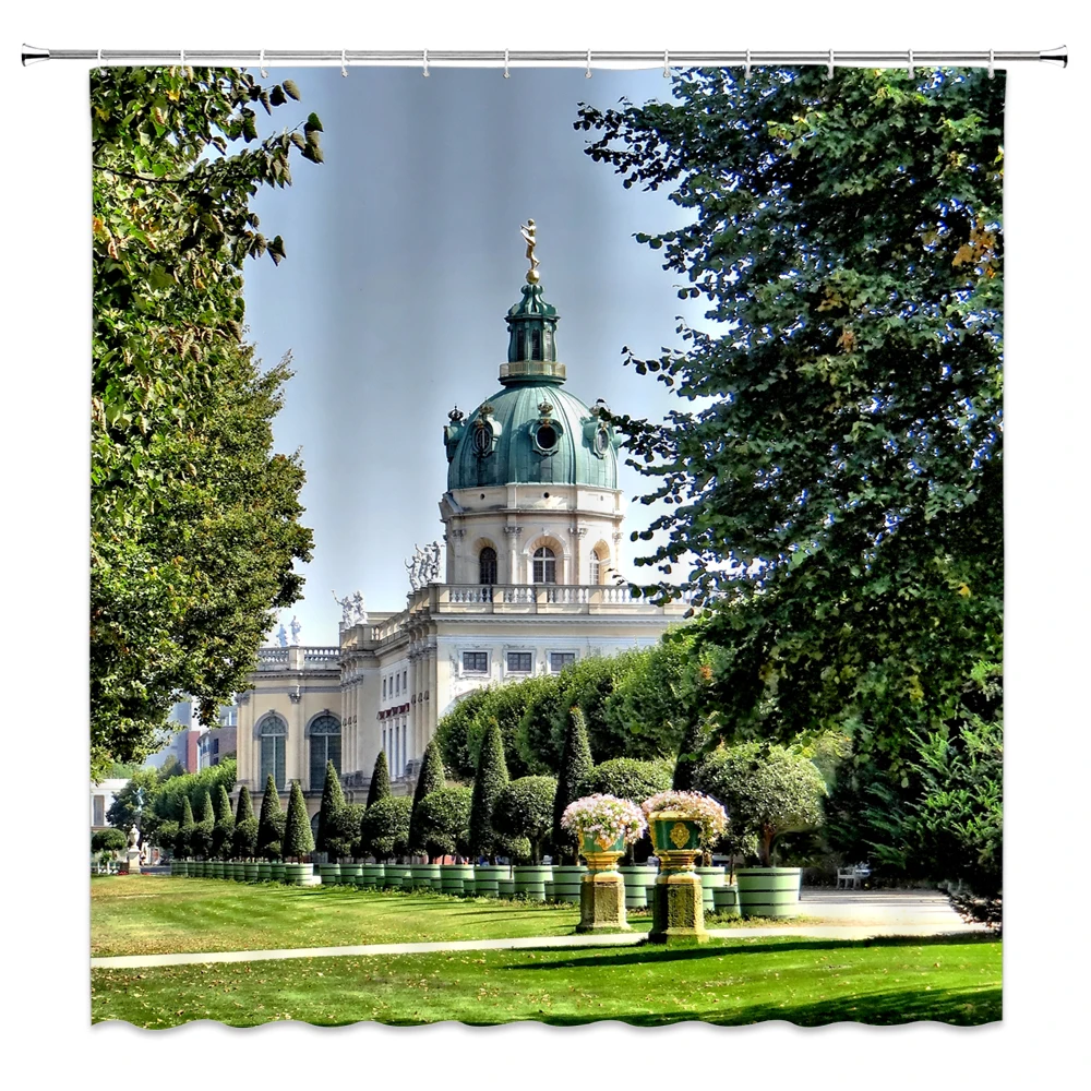 Castle Houses Shower Curtains European Building Scenery Shower Curtain Bath Curtain Bathroom Home Decor Bathroom Screens