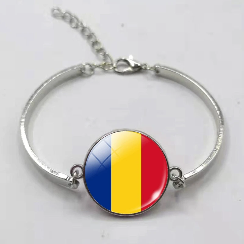 Flag Glass Bracelet Spain Italy Portugal Greece Romania Andorra Flag Picture Glass Round Bracelet Gift