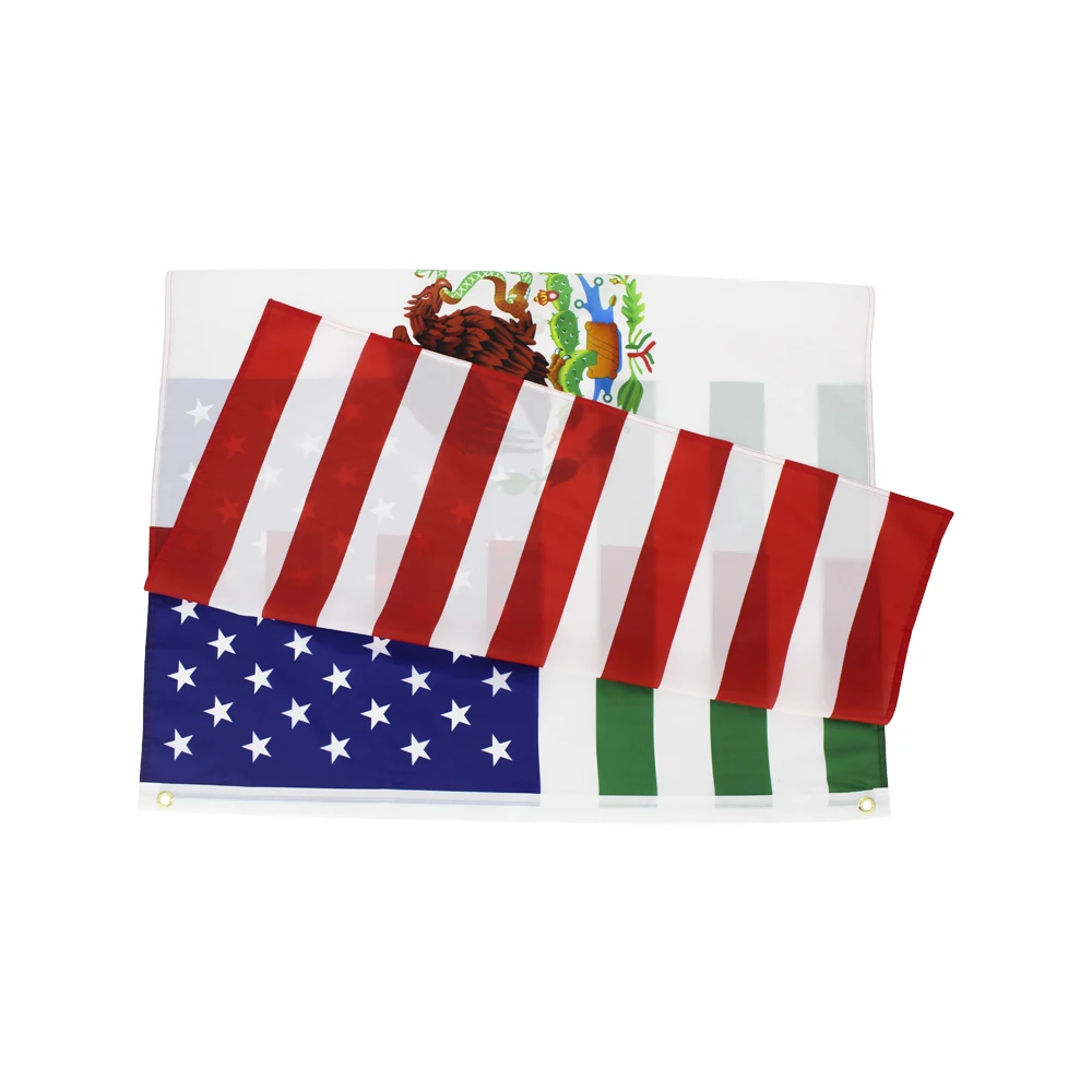 3x5ft  wholesale Stock Printed US MX Friendship Flag