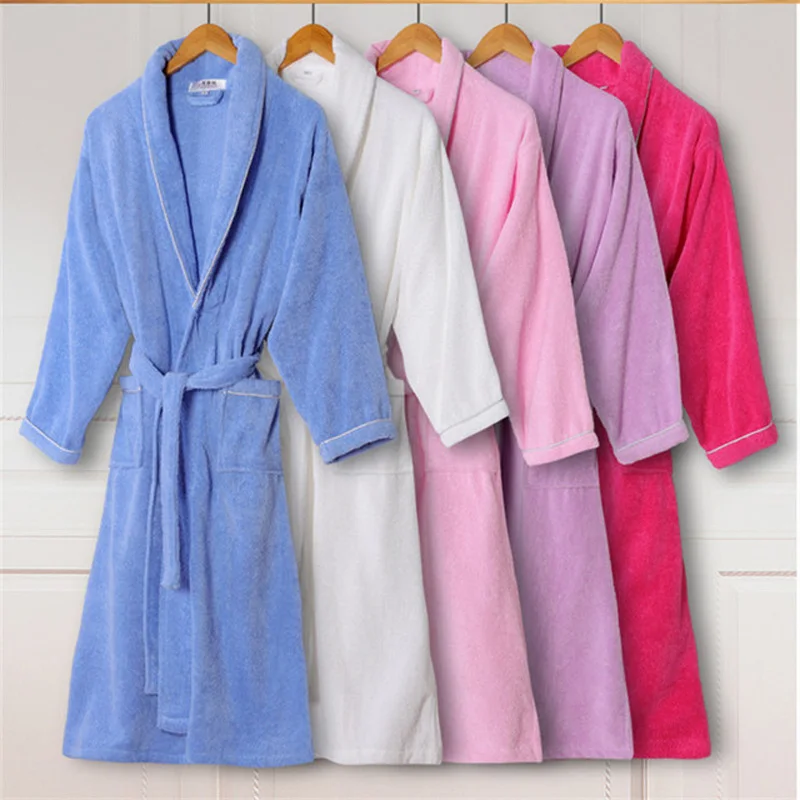 Lovers Soft Bath Robe Men And Women Nightrobe Sleepwear Male Casual Home Bathrobe Hotel Robe 100% Cotton Toweling Terry Robe