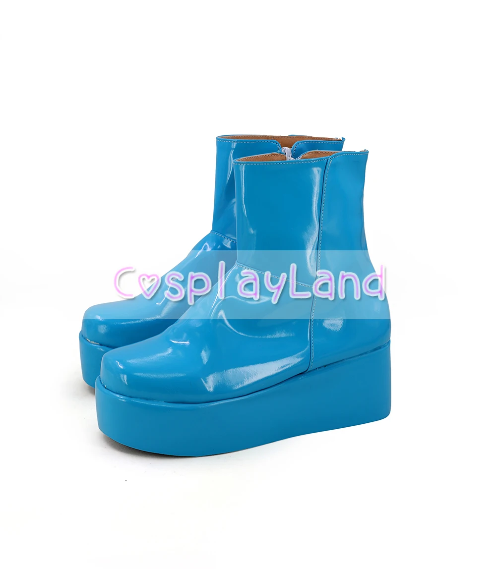 Jojo 'S Bizarre Adventure 7 Johnny Joestar Cosplay Laarzen Schoenen Blauw Mannen Kostuum Aangepaste Accessoires Halloween Party Schoenen