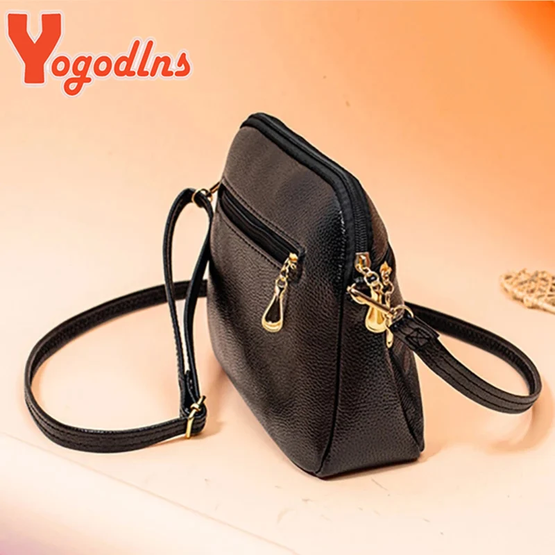 Yogodlns Vintage Printing Shoulder Bag Women PU Leather Crossbody Bag Casual Messenger Bag Multifunction Shopping Handbag Purse