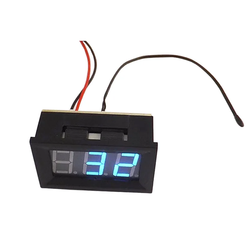1 قطعة ميزان الحرارة-30 ~ + 70 ℃ ميزان الحرارة DC4.5-28V امدادات الطاقة 0.56 ″LED أنبوب رقمي عكس حماية 48x29x29 مللي متر T27D