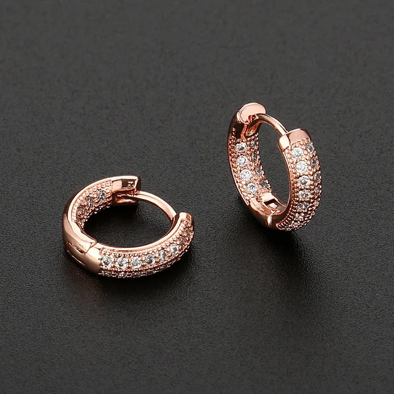 10mm Small Hoop Cartilage Earring Micro-set Zircon Geometric Earrings Piercing Jewelry Bohemia Charming Huggies For Women