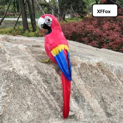simulation turned parrot model foam&furs red&blue parrot bird gift about 33cm xf2438
