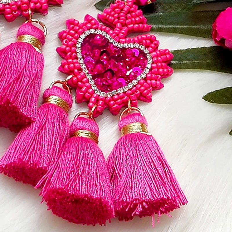 New Fashion Tassel Drop Earrings For Women\'s Earrings Oorbellen Beads Fashion Trendy Jewelry For Wedding Engagement Party
