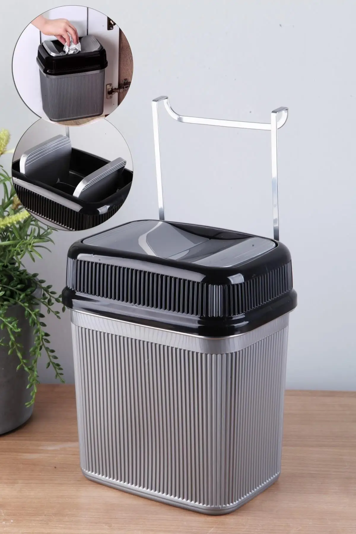 Multi-Purpose Metal Shoulder Countertop Garbage Bucket