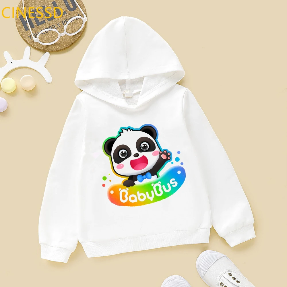 

Lovely Panda Print Babybus Hoodies Unisex Sweatshirt Boys Girls Top Autumn Winter Children's Clothes Warm Fleece 3-16Y Drop Ship